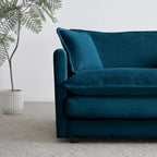 Canapé d'angle en U 6 places avec 3 poufs et coussins