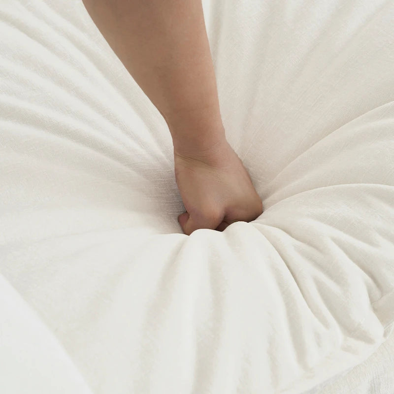 Canapé d'angle en U 6 places avec 3 poufs et coussins