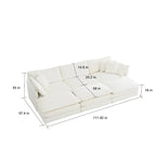 Canapé d'angle en U 6 places avec 3 poufs et coussins