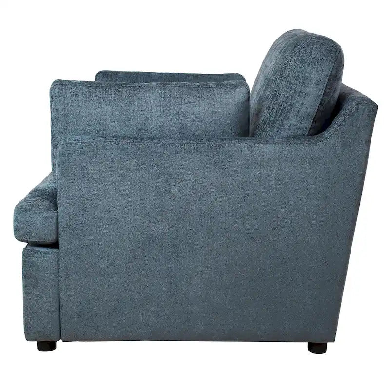 Fauteuil d'appoint 37 pouces avec pieds en plastique et coussins décoratifs