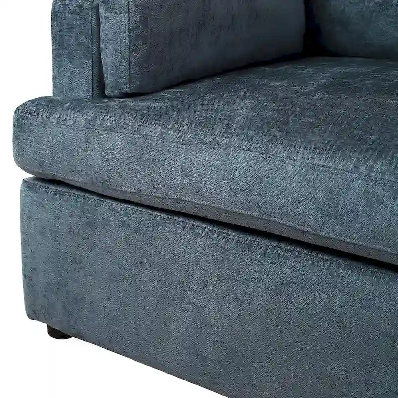 Fauteuil d'appoint 37 pouces avec pieds en plastique et coussins décoratifs