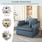 Fauteuil d'appoint 37 pouces avec pieds en plastique et coussins décoratifs