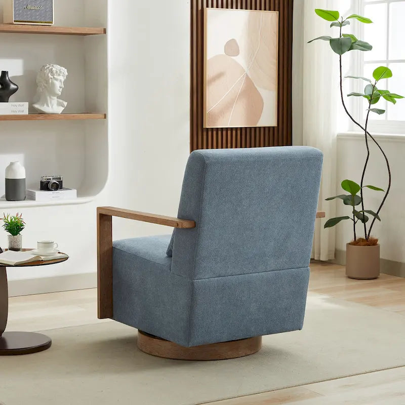 Fauteuil d'appoint pivotant à 360° en lin mélangé 30,31