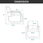 Fauteuil d'appoint pivotant à 360° en lin mélangé 30,31