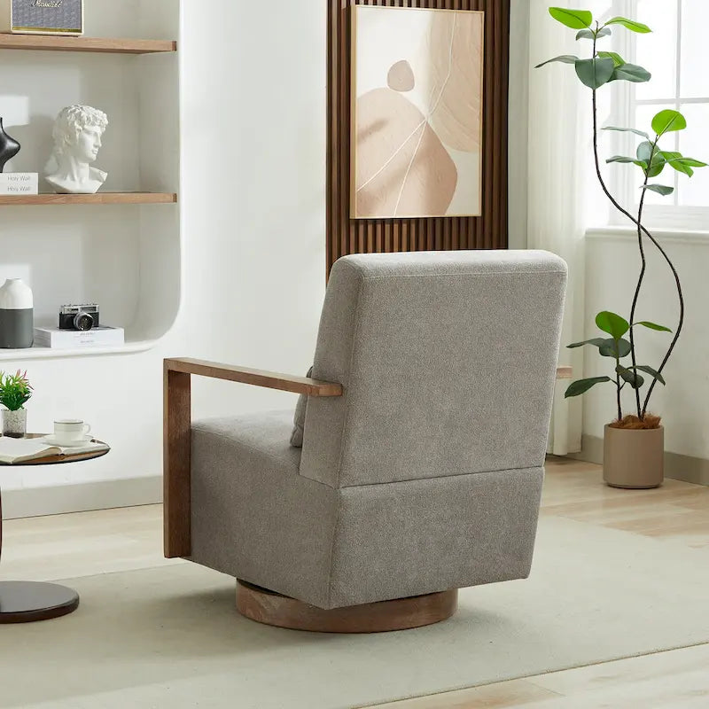 Fauteuil d'appoint pivotant à 360° en lin mélangé 30,31