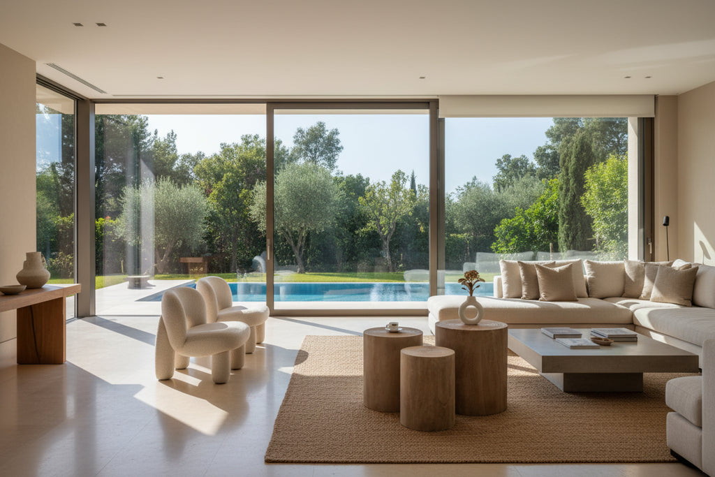 Ensemble de 3 tables basses rustiques en bois avec motifs d'anneaux de croissance d'arbres distinctifs - Parfait pour le salon