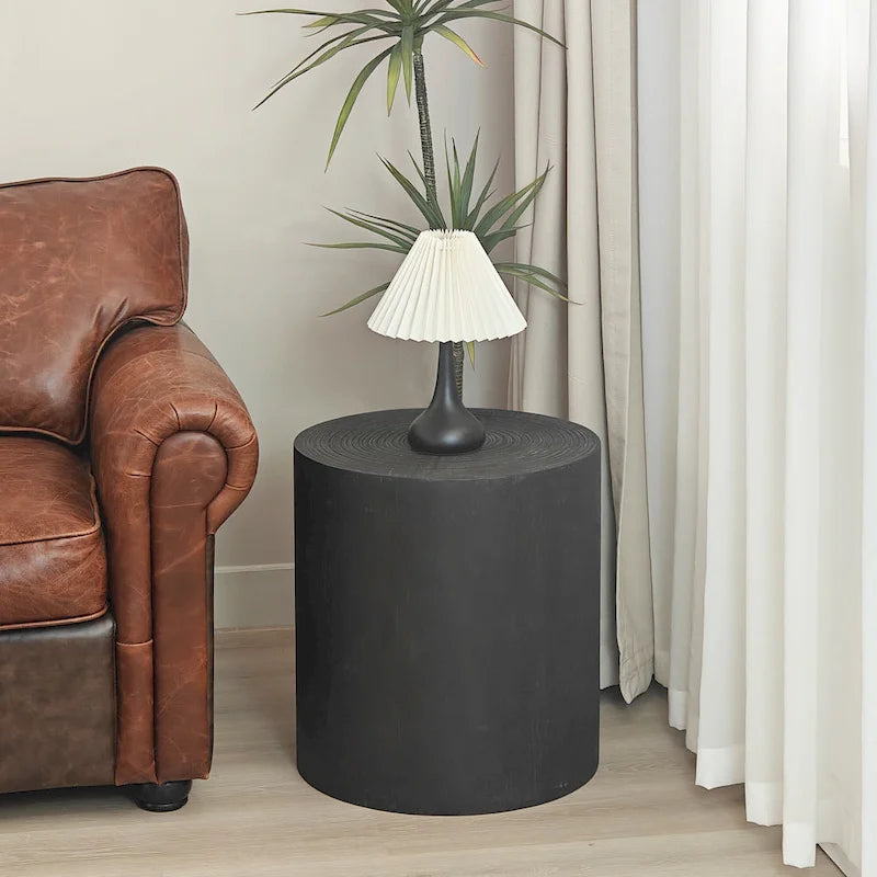 Ensemble de 3 tables basses rustiques en bois avec motifs d'anneaux de croissance d'arbres distinctifs - Parfait pour le salon