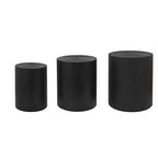 Ensemble de 3 tables basses rustiques en bois avec motifs d'anneaux de croissance d'arbres distinctifs - Parfait pour le salon