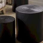 Ensemble de 3 tables basses rustiques en bois avec motifs d'anneaux de croissance d'arbres distinctifs - Parfait pour le salon