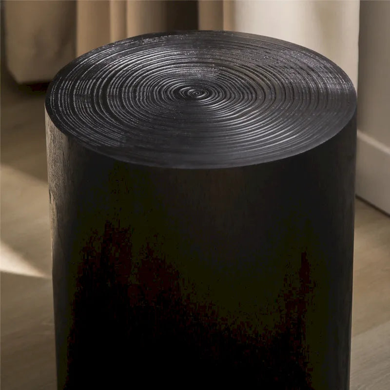 Ensemble de 3 tables basses rustiques en bois avec motifs d'anneaux de croissance d'arbres distinctifs - Parfait pour le salon