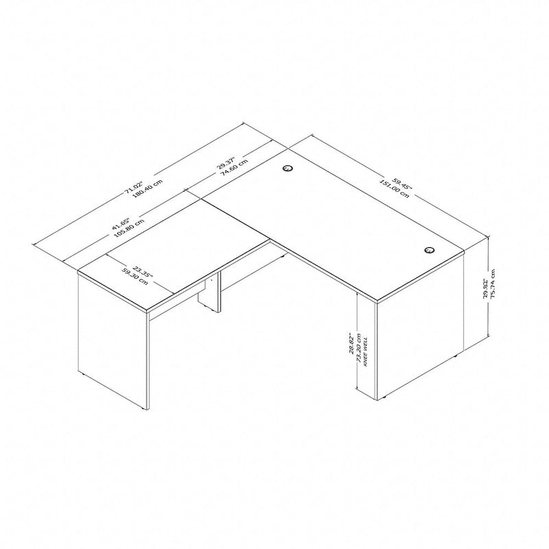 Bureau en L Studio C 60W avec retour 42W de Bush Business Furniture
