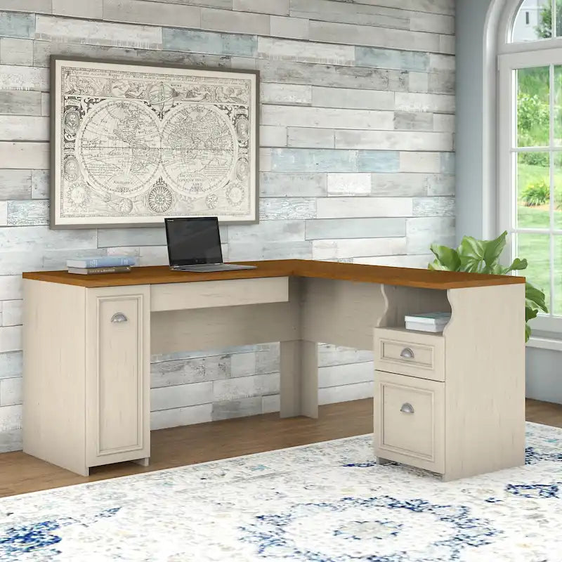 Bureau en L Fairview 60W avec tiroirs et rangements, par Bush Furniture