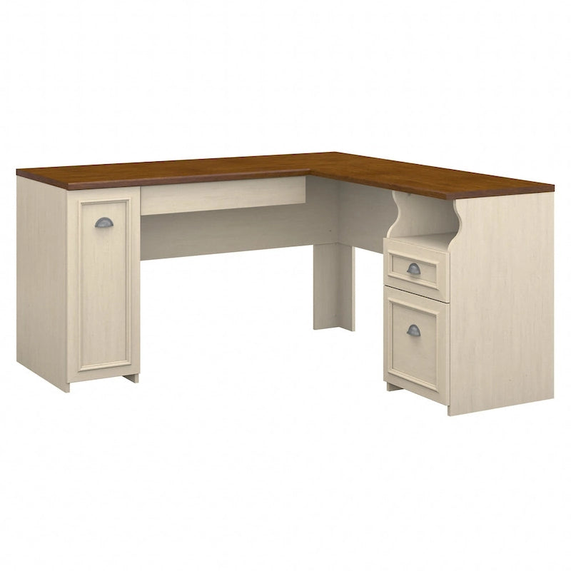 Bureau en L Fairview 60W avec tiroirs et rangements, par Bush Furniture