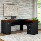 Bureau en L Fairview 60W avec tiroirs et rangements, par Bush Furniture