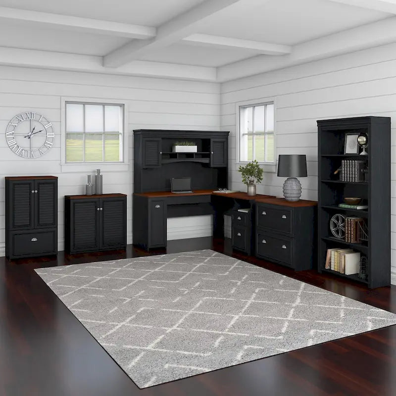 Bureau en L Fairview 60W avec tiroirs et rangements, par Bush Furniture