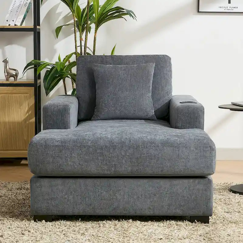 Chaise longue surdimensionnée avec coussins, disponible en trois tailles