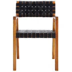 Chaise de salle à manger SAFAVIEH Gerda en cuir tressé - 56 cm (L) x 53 cm (l) x 81 cm (H) - 56 cm (L) x 53 cm (P) x 81 cm (H)