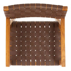 Chaise de salle à manger SAFAVIEH Gerda en cuir tressé - 56 cm (L) x 53 cm (l) x 81 cm (H) - 56 cm (L) x 53 cm (P) x 81 cm (H)
