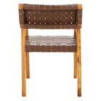 Chaise de salle à manger SAFAVIEH Gerda en cuir tressé - 56 cm (L) x 53 cm (l) x 81 cm (H) - 56 cm (L) x 53 cm (P) x 81 cm (H)