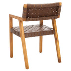 Chaise de salle à manger SAFAVIEH Gerda en cuir tressé - 56 cm (L) x 53 cm (l) x 81 cm (H) - 56 cm (L) x 53 cm (P) x 81 cm (H)