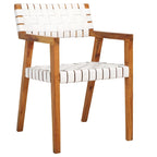Chaise de salle à manger SAFAVIEH Gerda en cuir tressé - 56 cm (L) x 53 cm (l) x 81 cm (H) - 56 cm (L) x 53 cm (P) x 81 cm (H)