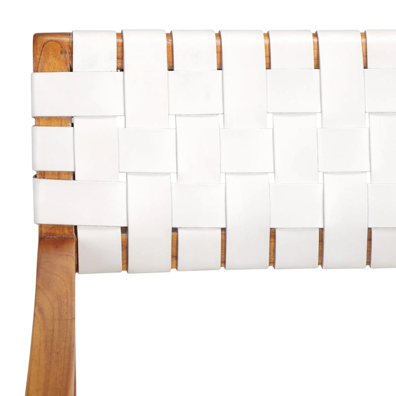 Chaise de salle à manger SAFAVIEH Gerda en cuir tressé - 56 cm (L) x 53 cm (l) x 81 cm (H) - 56 cm (L) x 53 cm (P) x 81 cm (H)