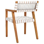 Chaise de salle à manger SAFAVIEH Gerda en cuir tressé - 56 cm (L) x 53 cm (l) x 81 cm (H) - 56 cm (L) x 53 cm (P) x 81 cm (H)