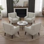 Ensemble de 4 fauteuils d'appoint en coton pour salon