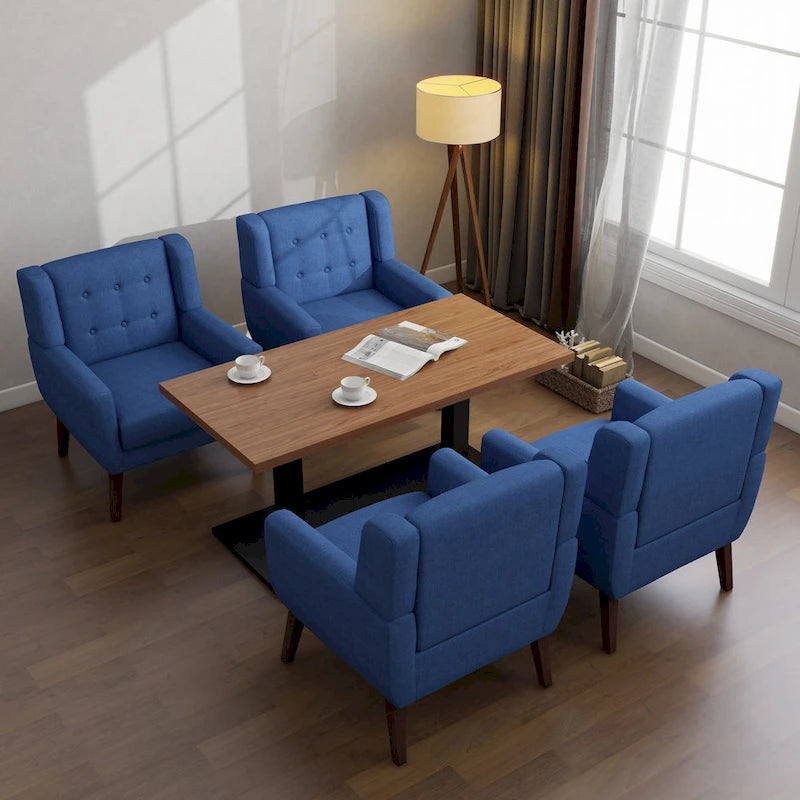 Ensemble de 4 fauteuils d'appoint en coton pour salon
