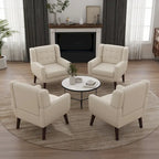 Ensemble de 4 fauteuils d'appoint en coton pour salon