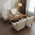 Ensemble de 4 fauteuils d'appoint en coton pour salon