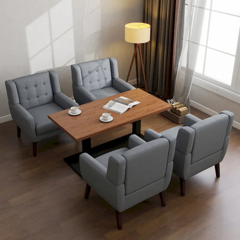 Ensemble de 4 fauteuils d'appoint en coton pour salon