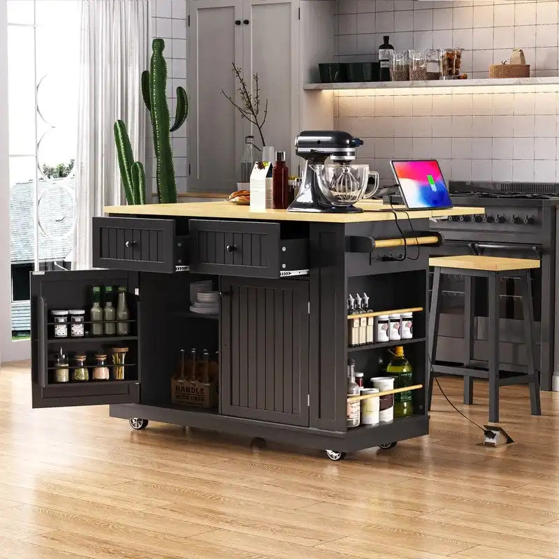 Îlot de cuisine Frost de 53 pouces avec plateau rabattable