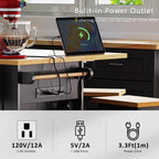 Îlot de cuisine Frost de 53 pouces avec plateau rabattable