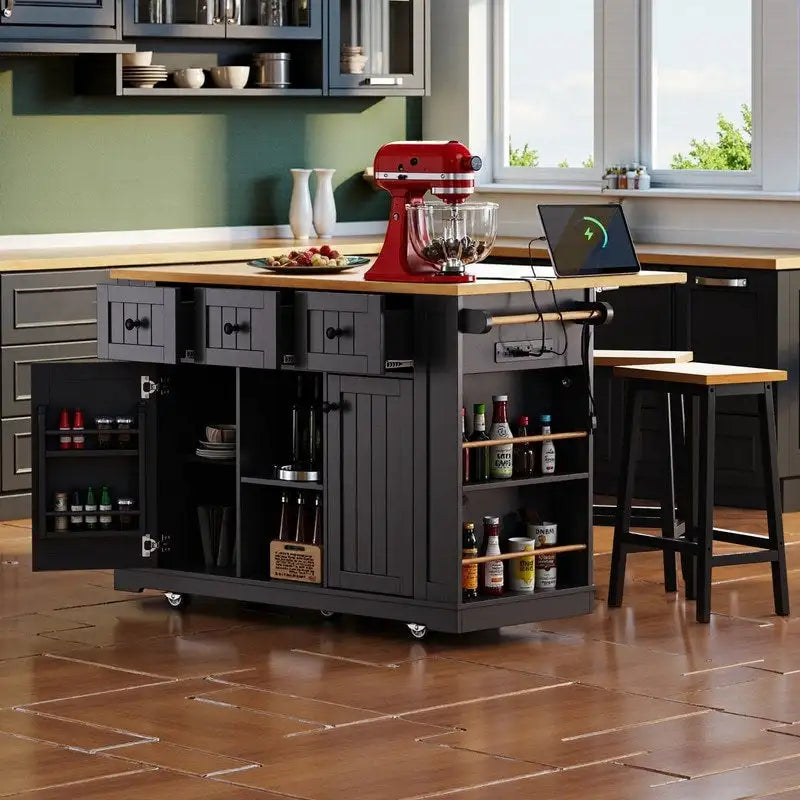 Îlot de cuisine Frost de 53 pouces avec plateau rabattable
