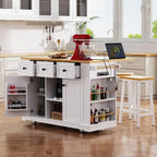 Îlot de cuisine Frost de 53 pouces avec plateau rabattable