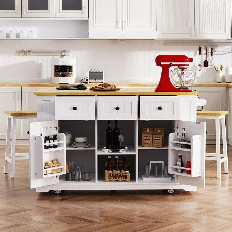 Îlot de cuisine Frost de 53 pouces avec plateau rabattable