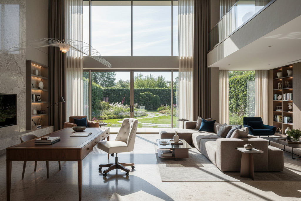 Upholstered Swivel Desk Chair, Armless Home Office Chair, Adjustable Height Computer Chair with Wheels for Study