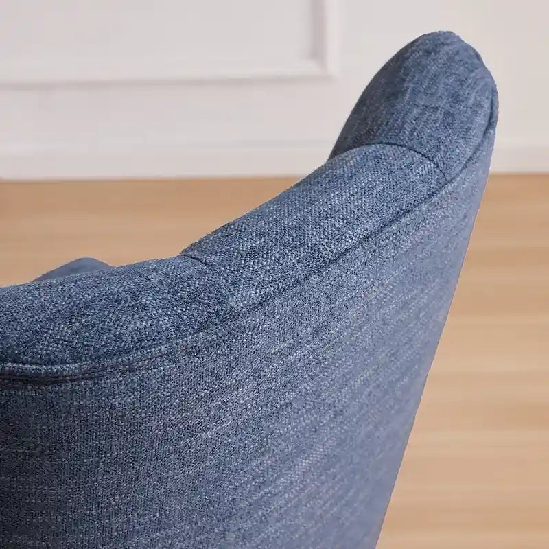 Chaise de bureau pivotante rembourrée, sans accoudoirs, avec roulettes et hauteur réglable, idéale pour étudier à domicile.