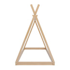 Lit tente Montessori en bois pour deux personnes - Cadre de lit bas en forme de maison pour enfants/adolescents - Conception sans lattes pour chambres de garçons et de filles