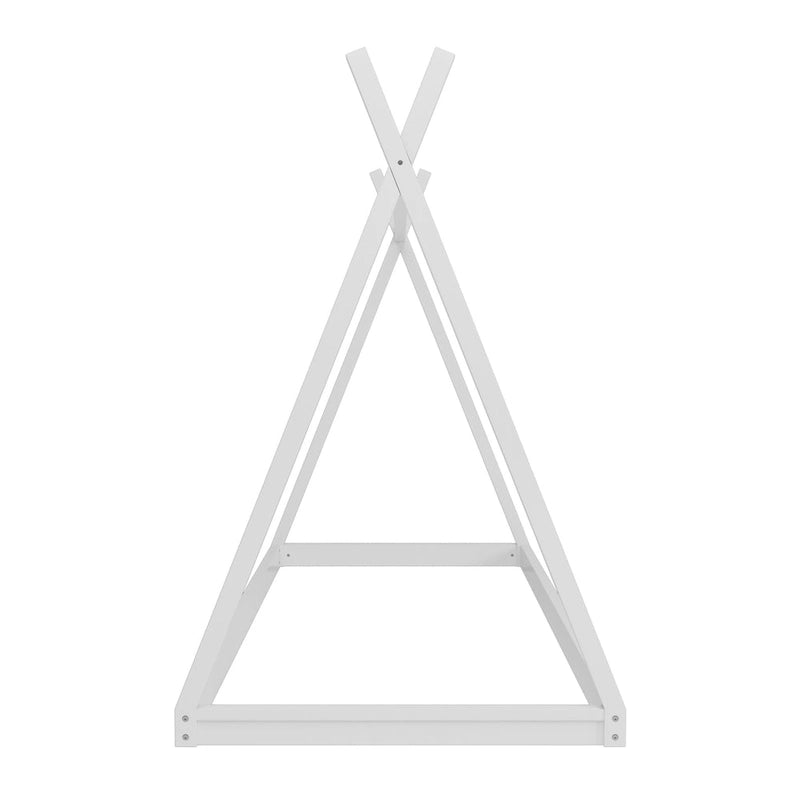 Lit tente Montessori en bois pour deux personnes - Cadre de lit bas en forme de maison pour enfants/adolescents - Conception sans lattes pour chambres de garçons et de filles