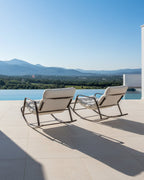 Fauteuil à bascule extra-large et confortable d'extérieur FINCATI, fauteuil inclinable d'intérieur Papasan supportant jusqu'à 204 kg (450 lb) pour toutes les saisons