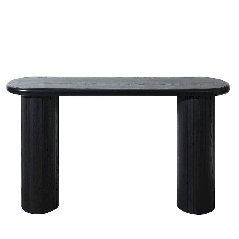 Table console en bois de 60 pouces avec pieds nervurés