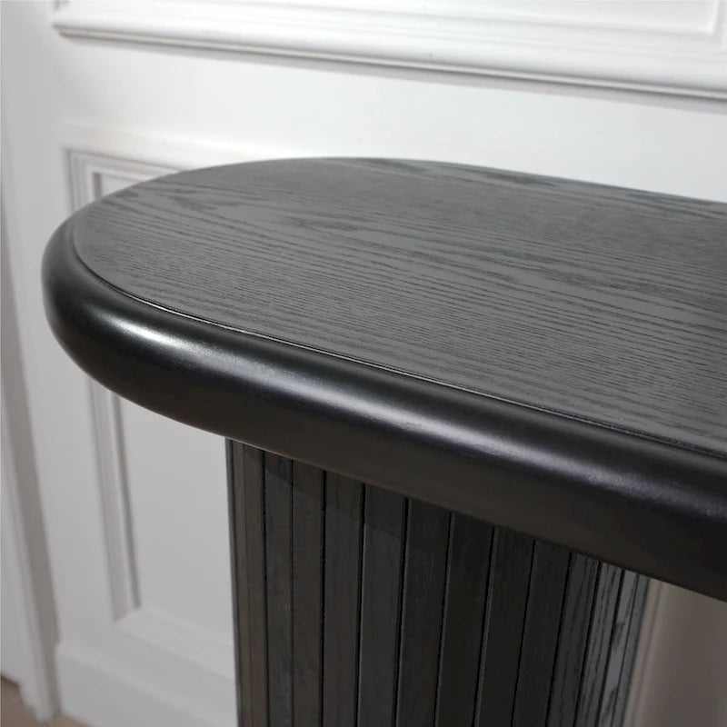 Table console en bois de 60 pouces avec pieds nervurés