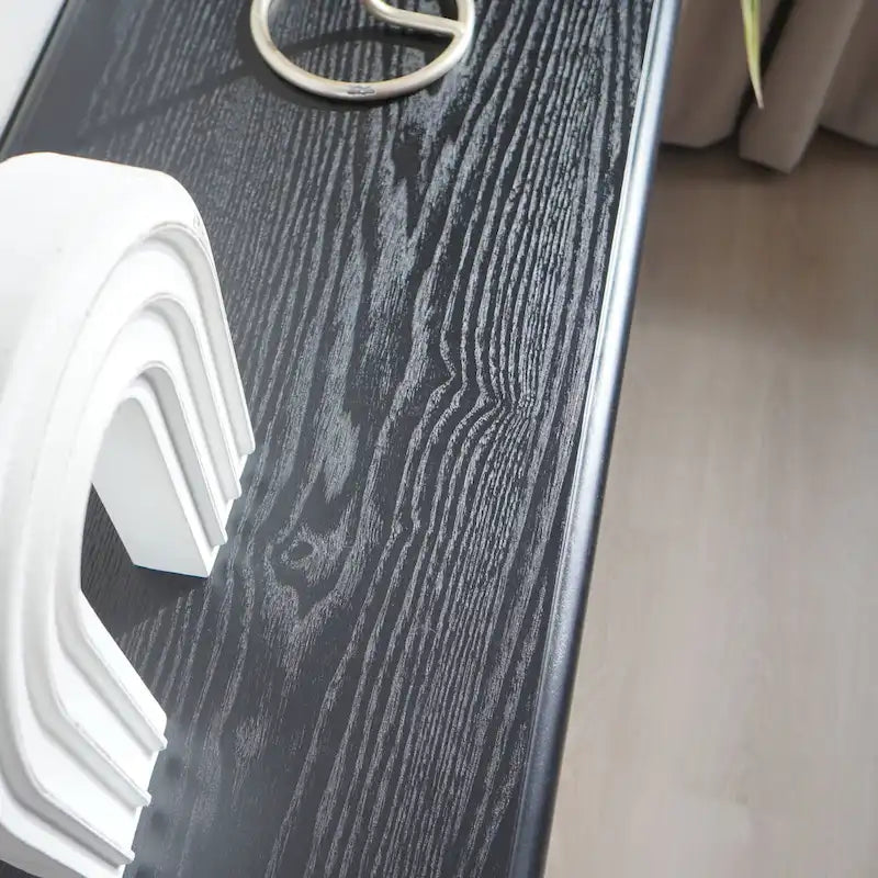 Table console en bois de 60 pouces avec pieds nervurés