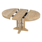 Ensemble table et chaises de salle à manger rustiques de style campagnard. Table ronde extensible avec plateau réglable pour salle à manger.