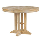 Ensemble table et chaises de salle à manger rustiques de style campagnard. Table ronde extensible avec plateau réglable pour salle à manger.