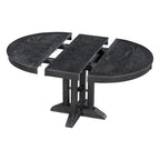Ensemble table et chaises de salle à manger rustiques de style campagnard. Table ronde extensible avec plateau réglable pour salle à manger.