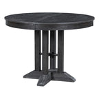 Ensemble table et chaises de salle à manger rustiques de style campagnard. Table ronde extensible avec plateau réglable pour salle à manger.