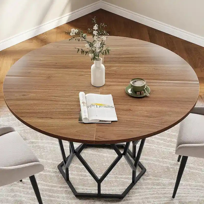 Table de salle à manger ronde de 119 cm (47 pouces) pour salle à manger, salon - Non applicable